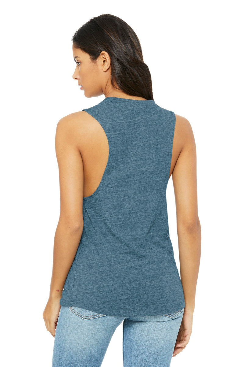 BELLA+CANVAS  Women's Flowy Scoop Muscle Tank - Denim Slub
