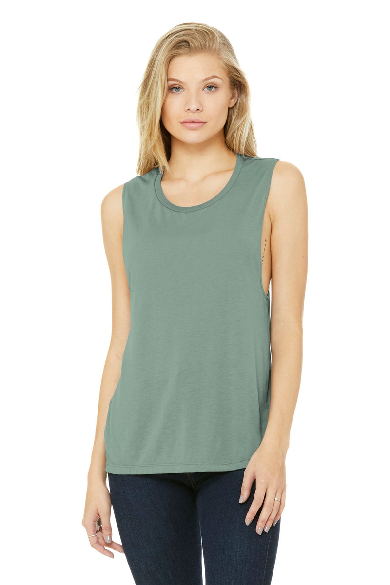 BELLA+CANVAS  Women's Flowy Scoop Muscle Tank - Dusty Blue