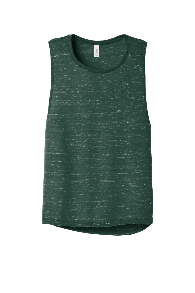 BELLA+CANVAS  Women's Flowy Scoop Muscle Tank - Forest Marble