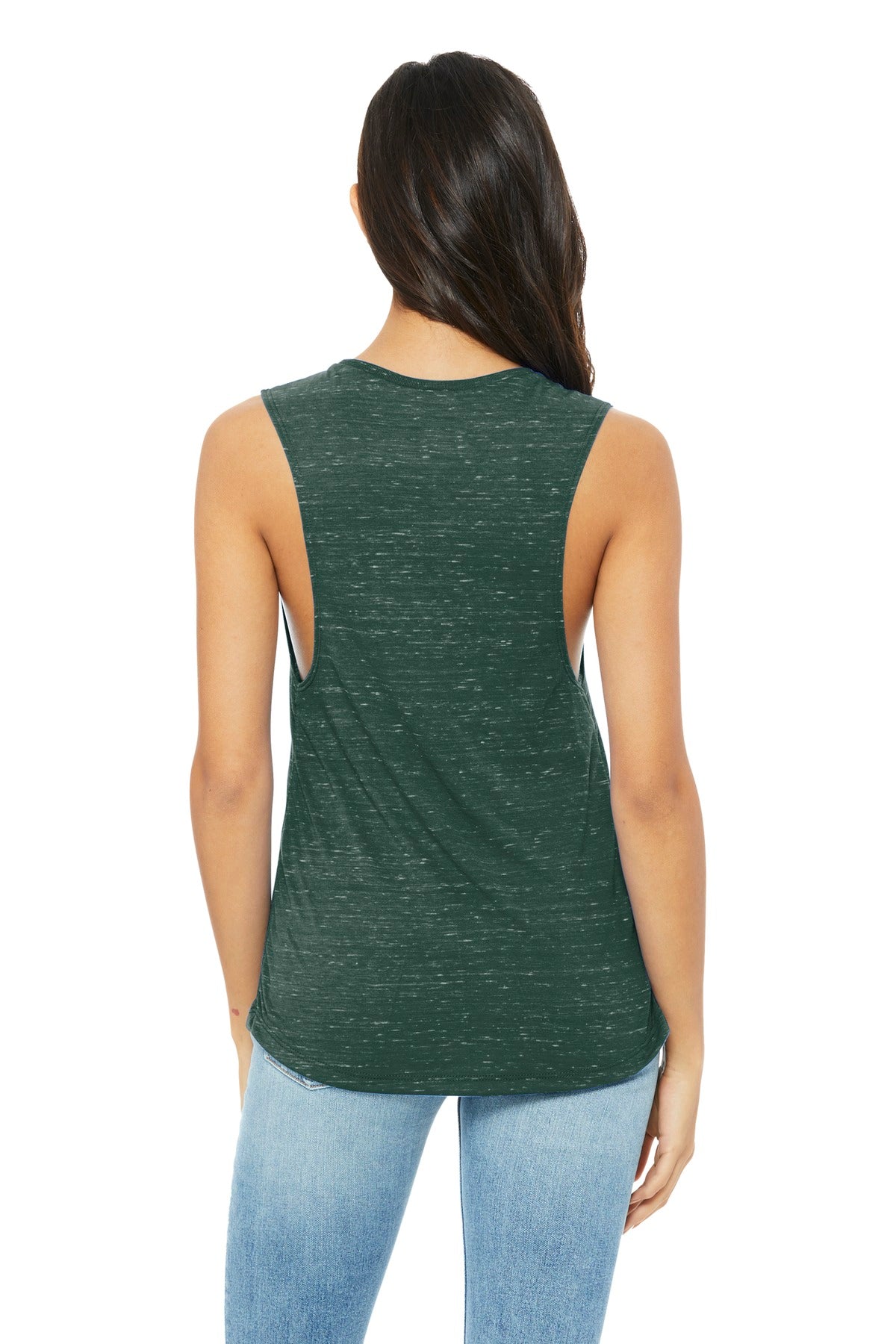 BELLA+CANVAS  Women's Flowy Scoop Muscle Tank - Forest Marble