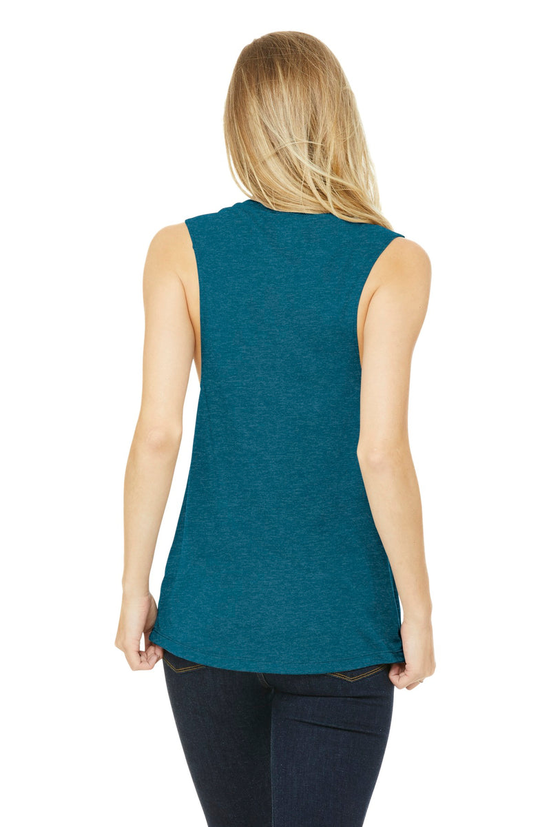 BELLA+CANVAS  Women's Flowy Scoop Muscle Tank - Heather Deep Teal