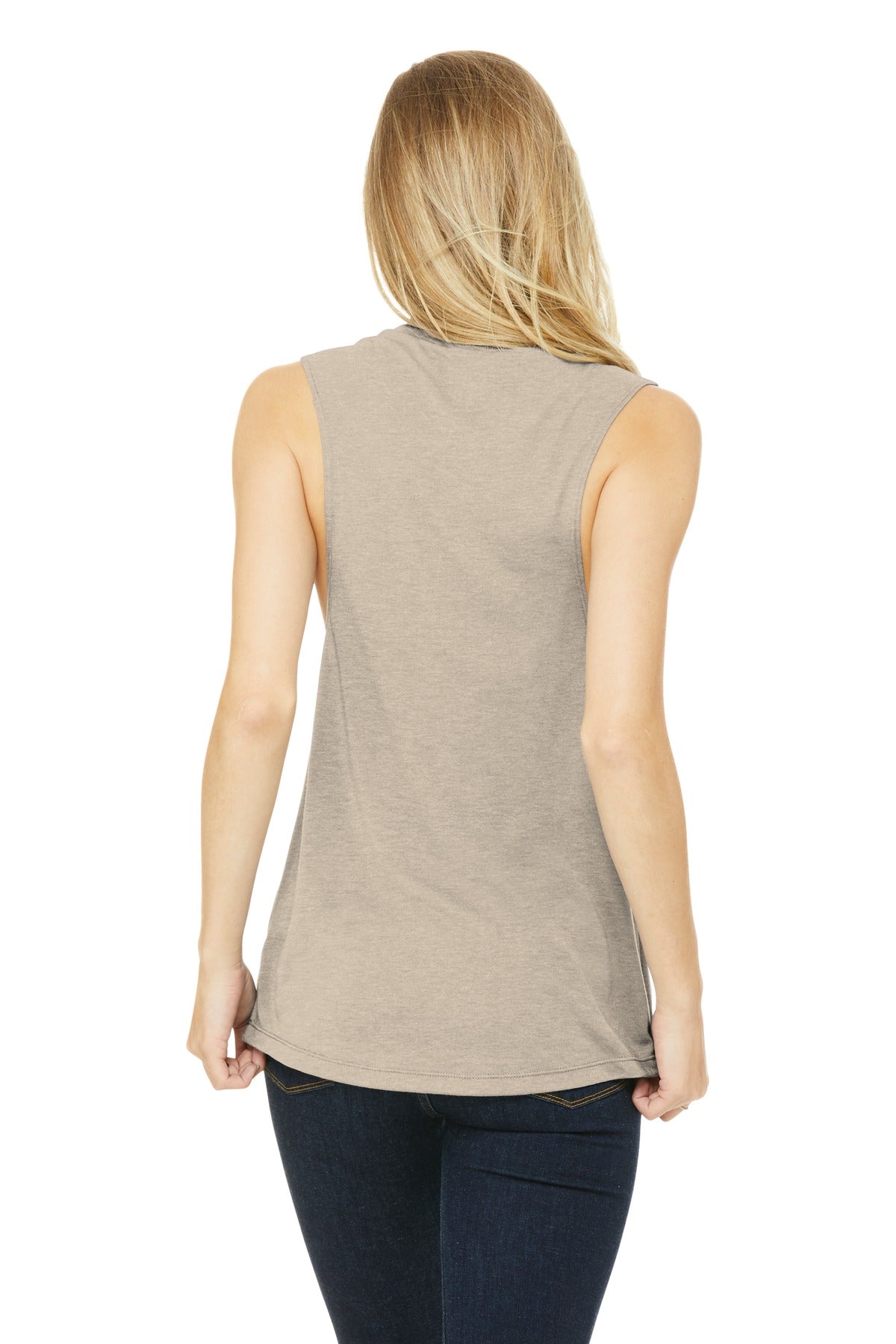 BELLA+CANVAS  Women's Flowy Scoop Muscle Tank - Heather Dusty Blue
