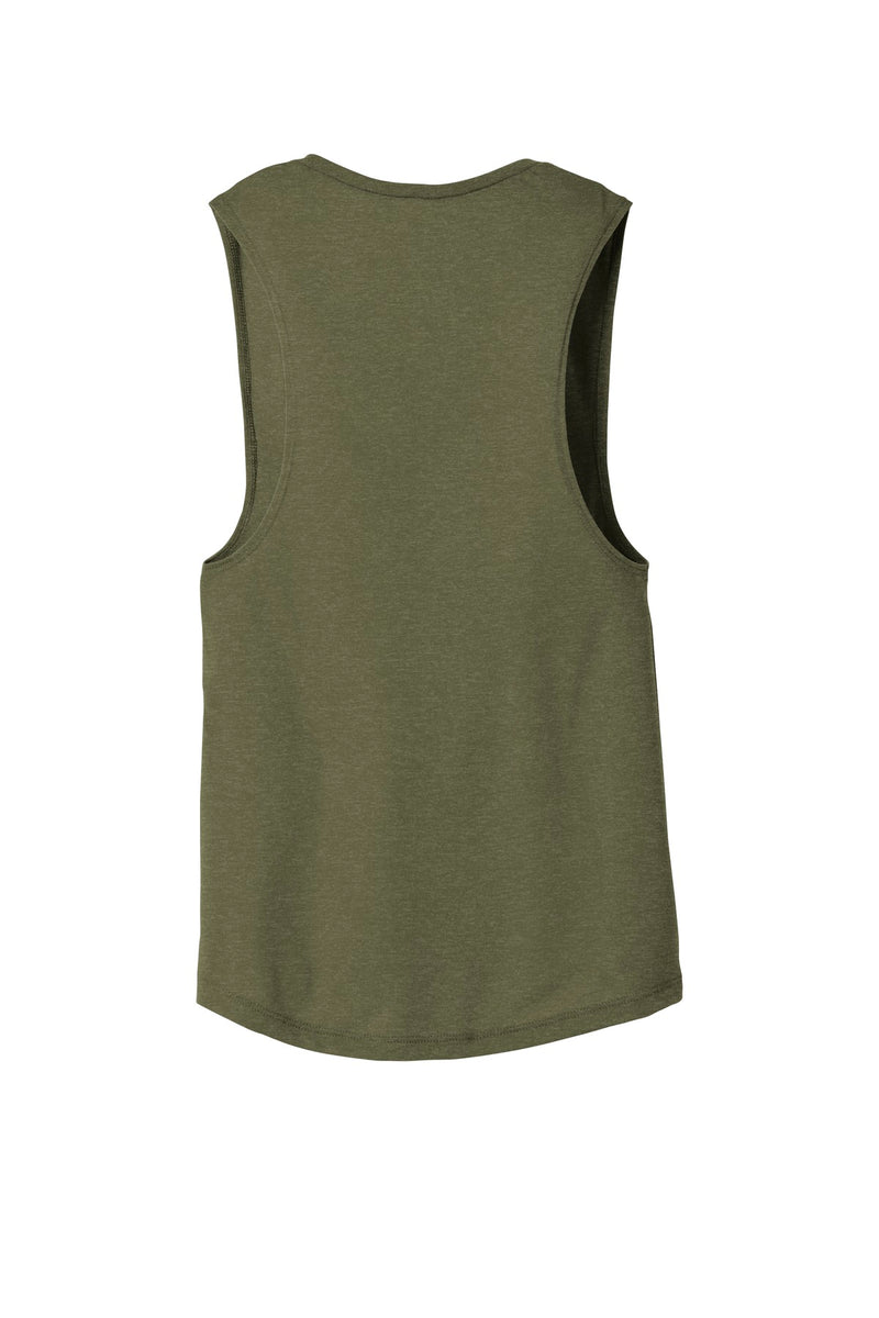 BELLA+CANVAS  Women's Flowy Scoop Muscle Tank - Heather Olive