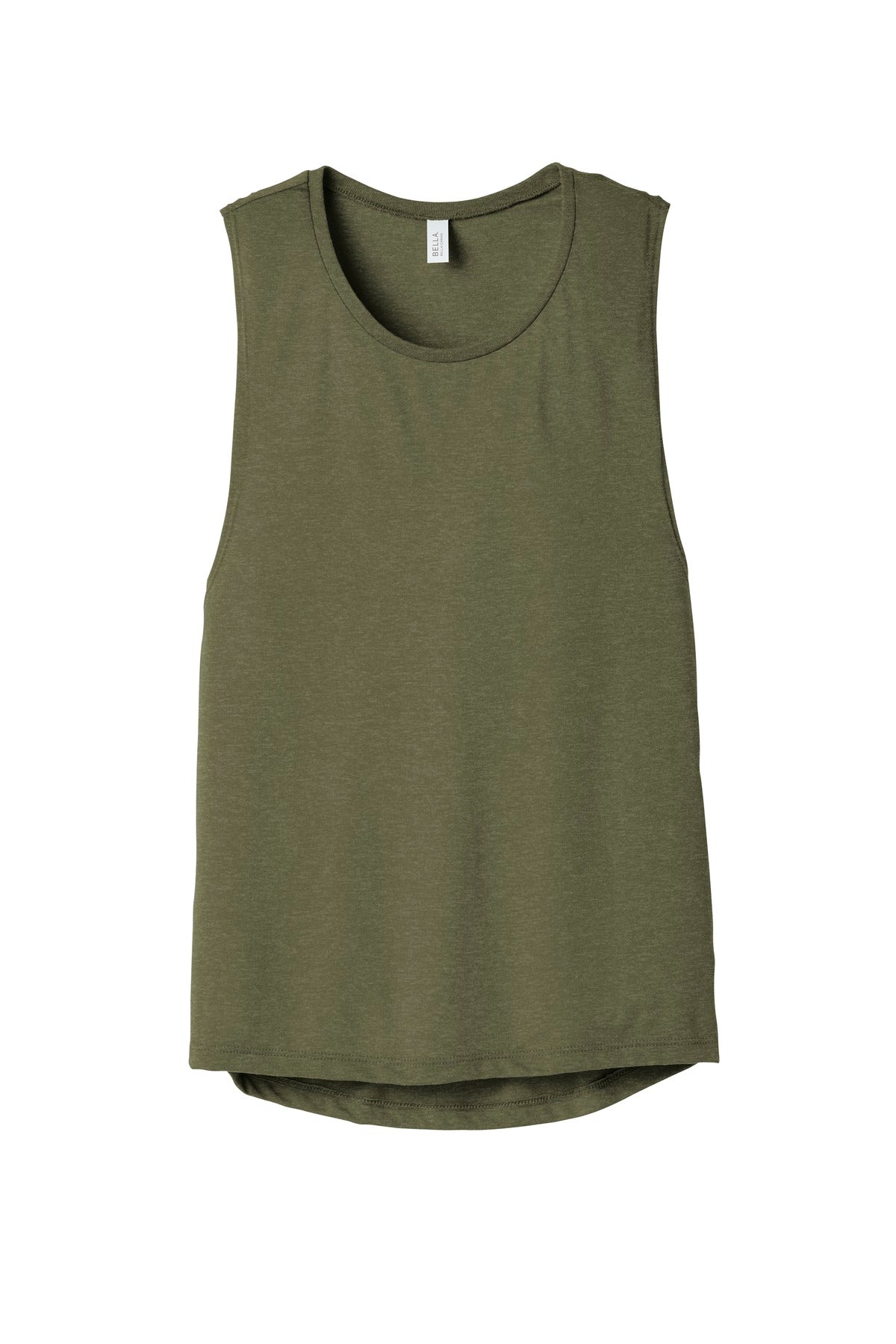 BELLA+CANVAS  Women's Flowy Scoop Muscle Tank - Heather Olive