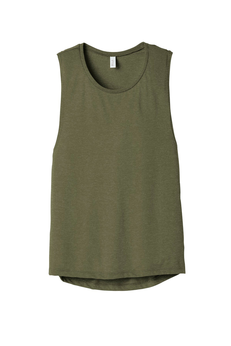 BELLA+CANVAS  Women's Flowy Scoop Muscle Tank - Heather Olive