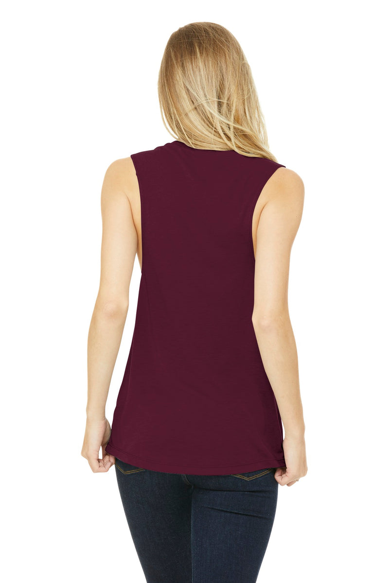 BELLA+CANVAS  Women's Flowy Scoop Muscle Tank - Maroon