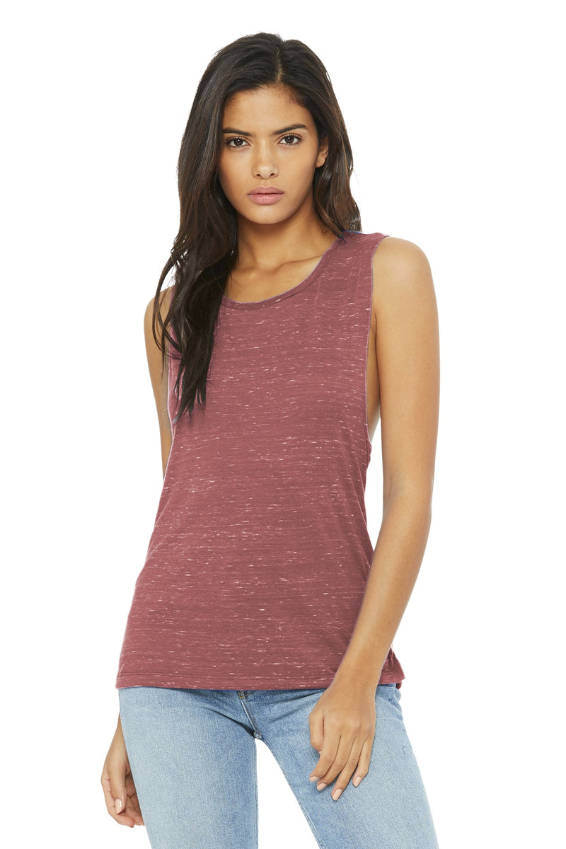 BELLA+CANVAS  Women's Flowy Scoop Muscle Tank - Mauve Marble
