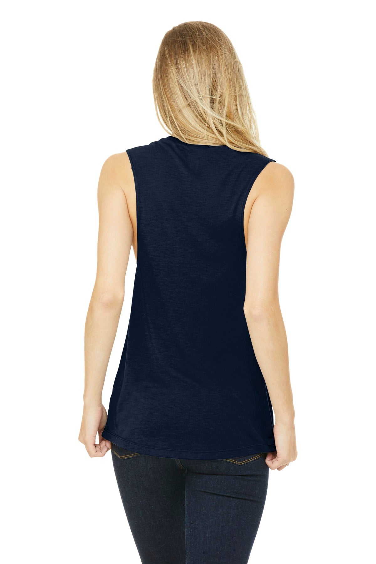 BELLA+CANVAS  Women's Flowy Scoop Muscle Tank - Midnight