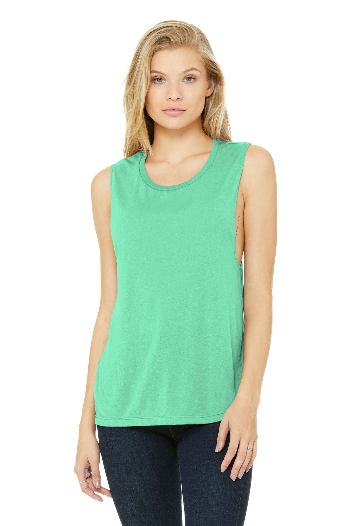 BELLA+CANVAS  Women's Flowy Scoop Muscle Tank - Mint
