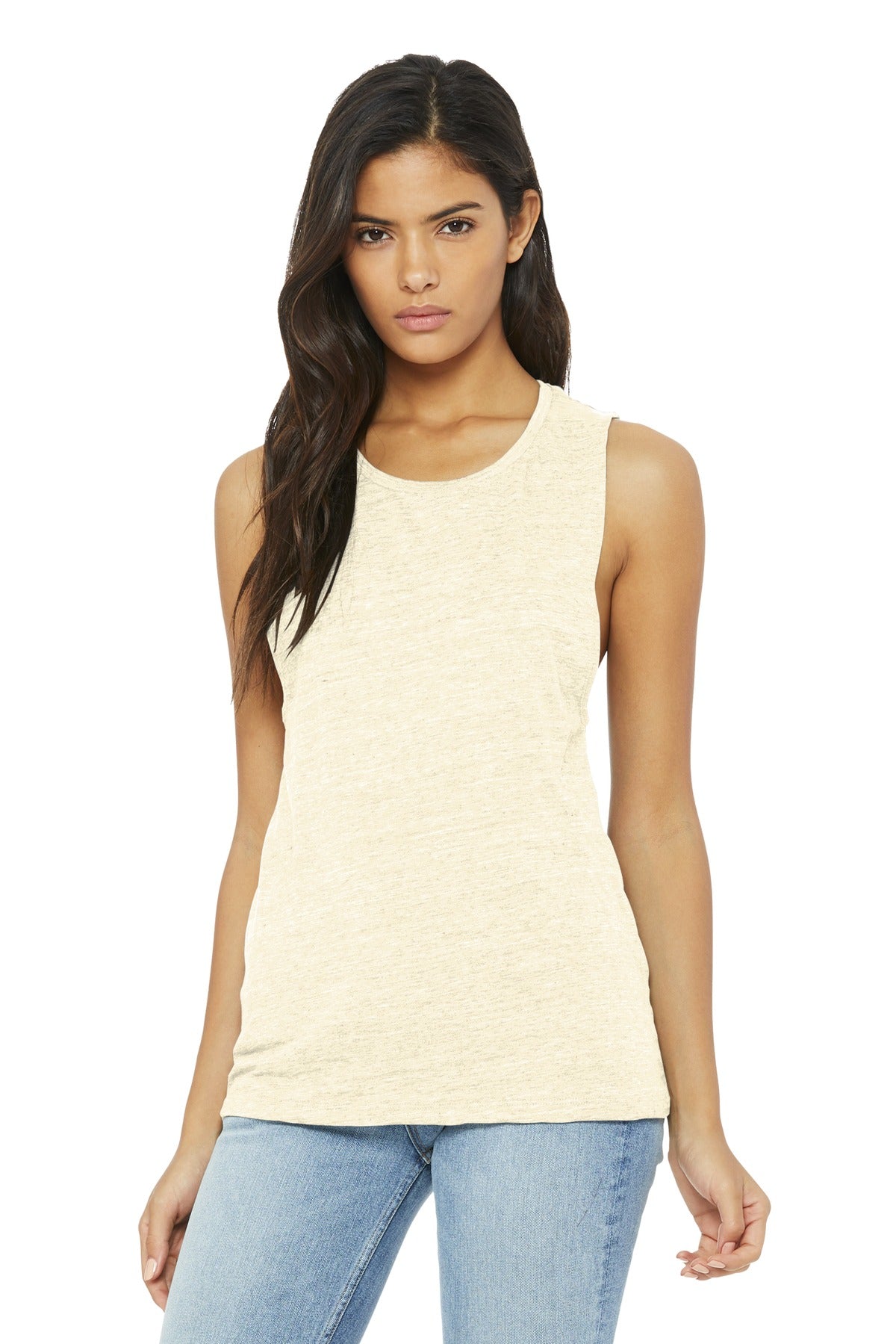 BELLA+CANVAS  Women's Flowy Scoop Muscle Tank - Natural Slub