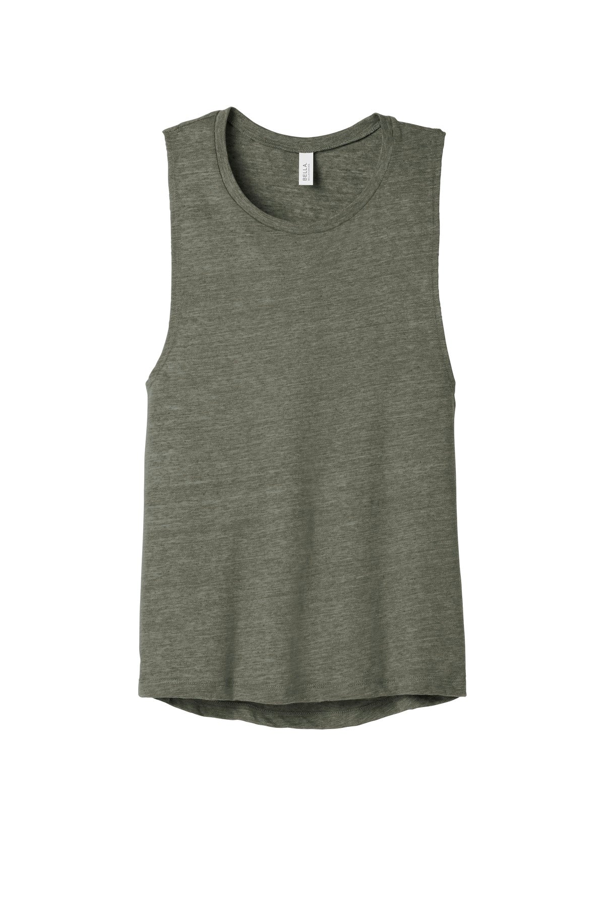BELLA+CANVAS  Women's Flowy Scoop Muscle Tank - Olive Slub