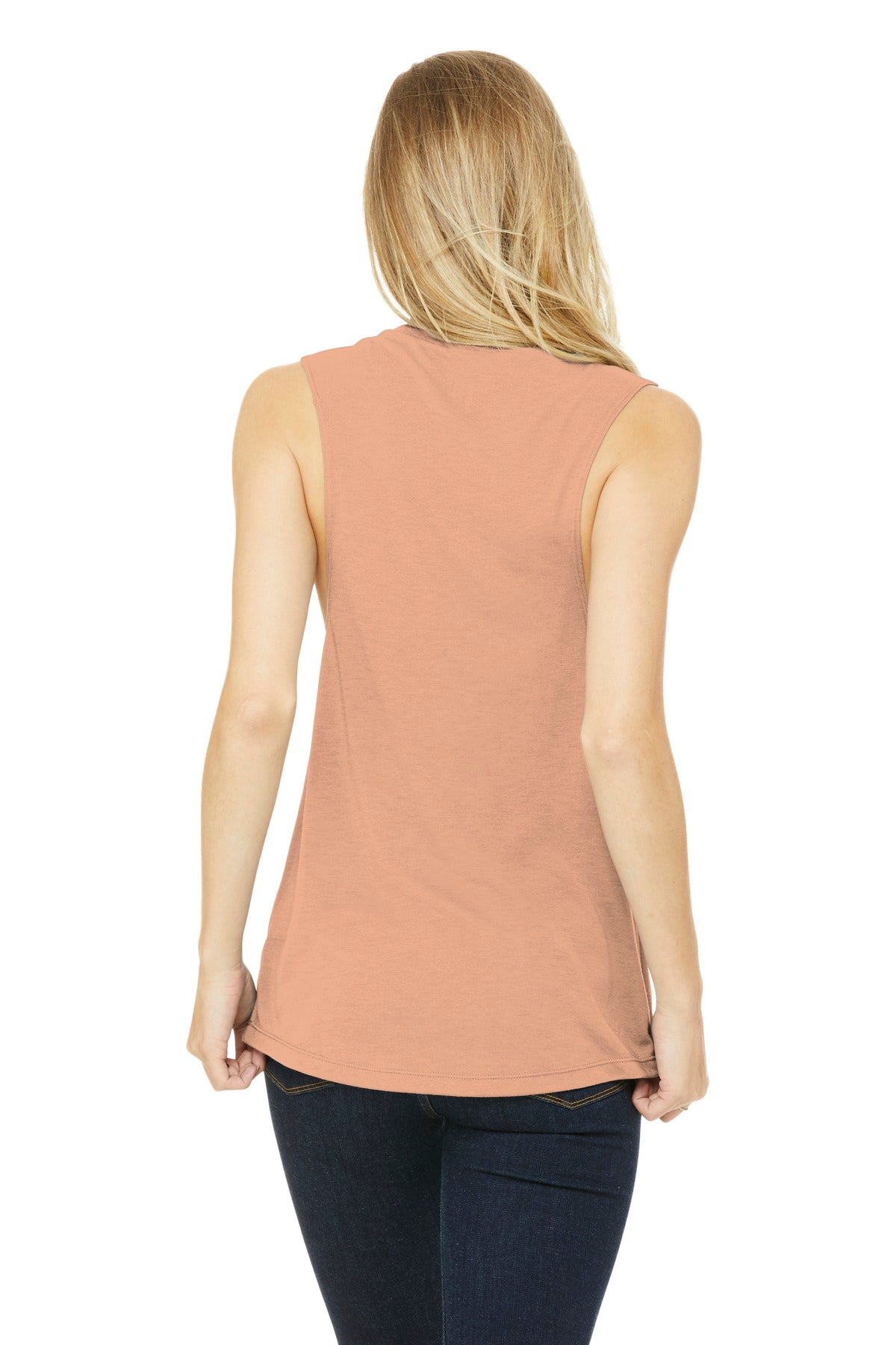 BELLA+CANVAS  Women's Flowy Scoop Muscle Tank - Peach