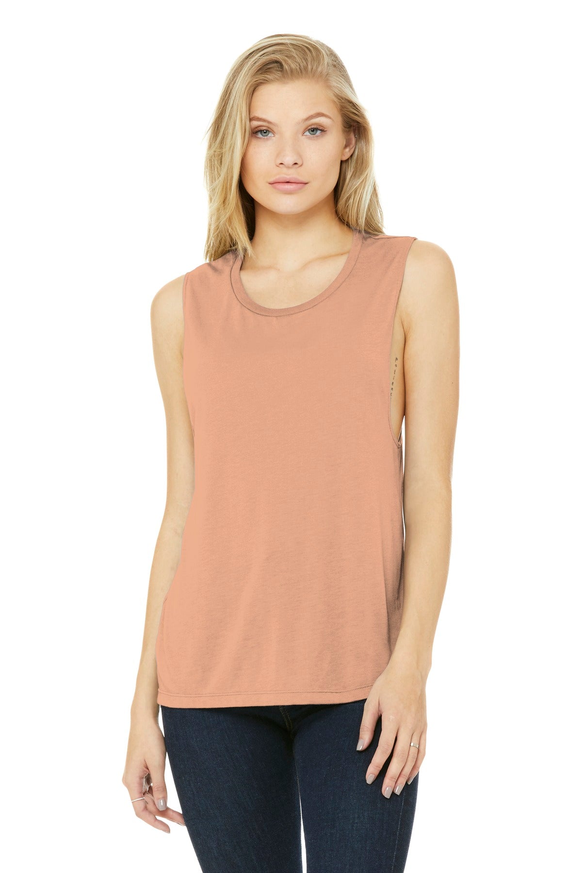BELLA+CANVAS  Women's Flowy Scoop Muscle Tank - Peach