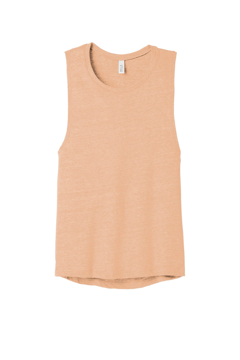 BELLA+CANVAS  Women's Flowy Scoop Muscle Tank - Peach Slub