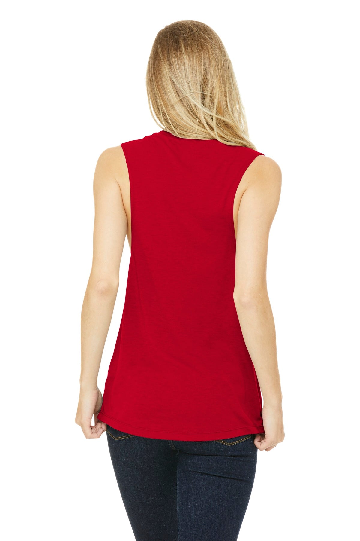 BELLA+CANVAS  Women's Flowy Scoop Muscle Tank - Red