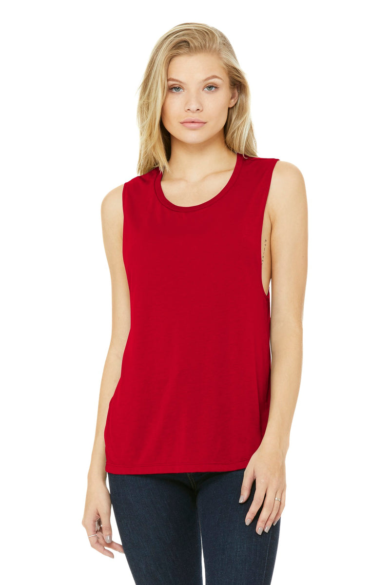 BELLA+CANVAS  Women's Flowy Scoop Muscle Tank - Red