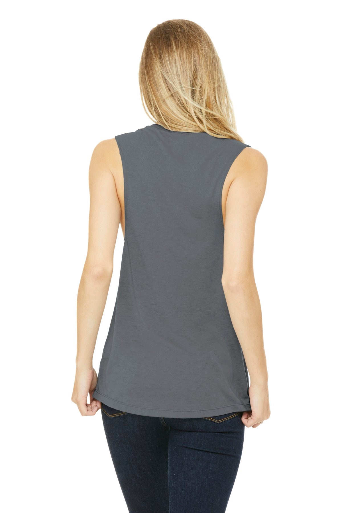 BELLA+CANVAS  Women's Flowy Scoop Muscle Tank - Storm
