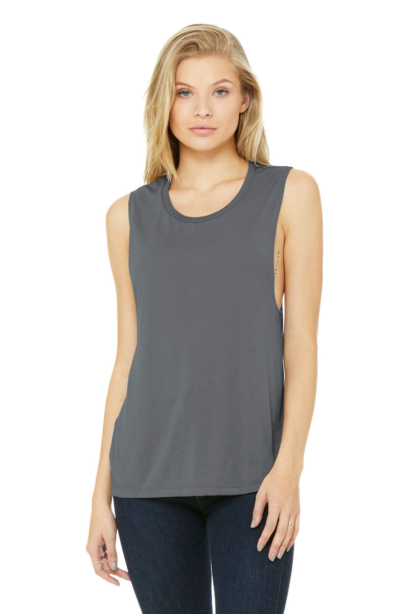 BELLA+CANVAS  Women's Flowy Scoop Muscle Tank - Storm