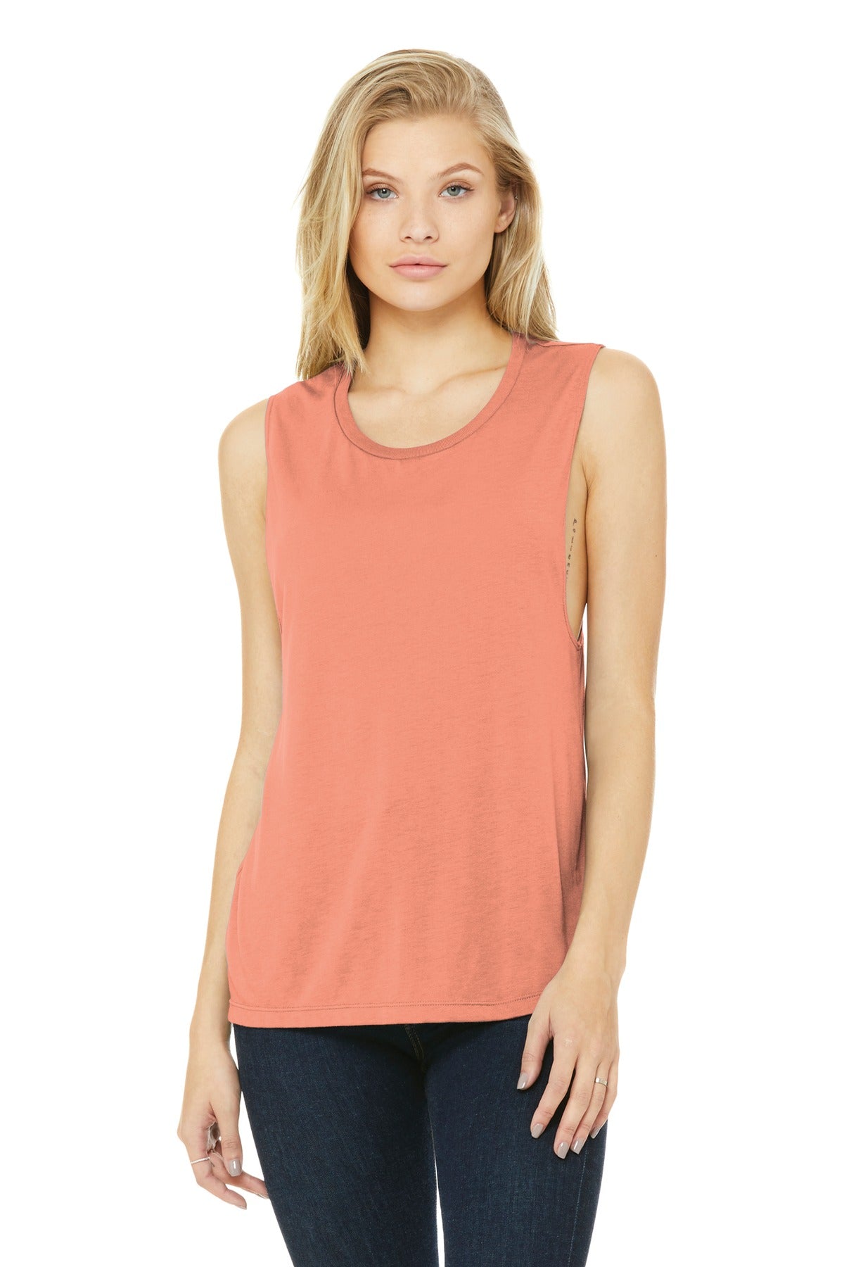 BELLA+CANVAS  Women's Flowy Scoop Muscle Tank - Sunset