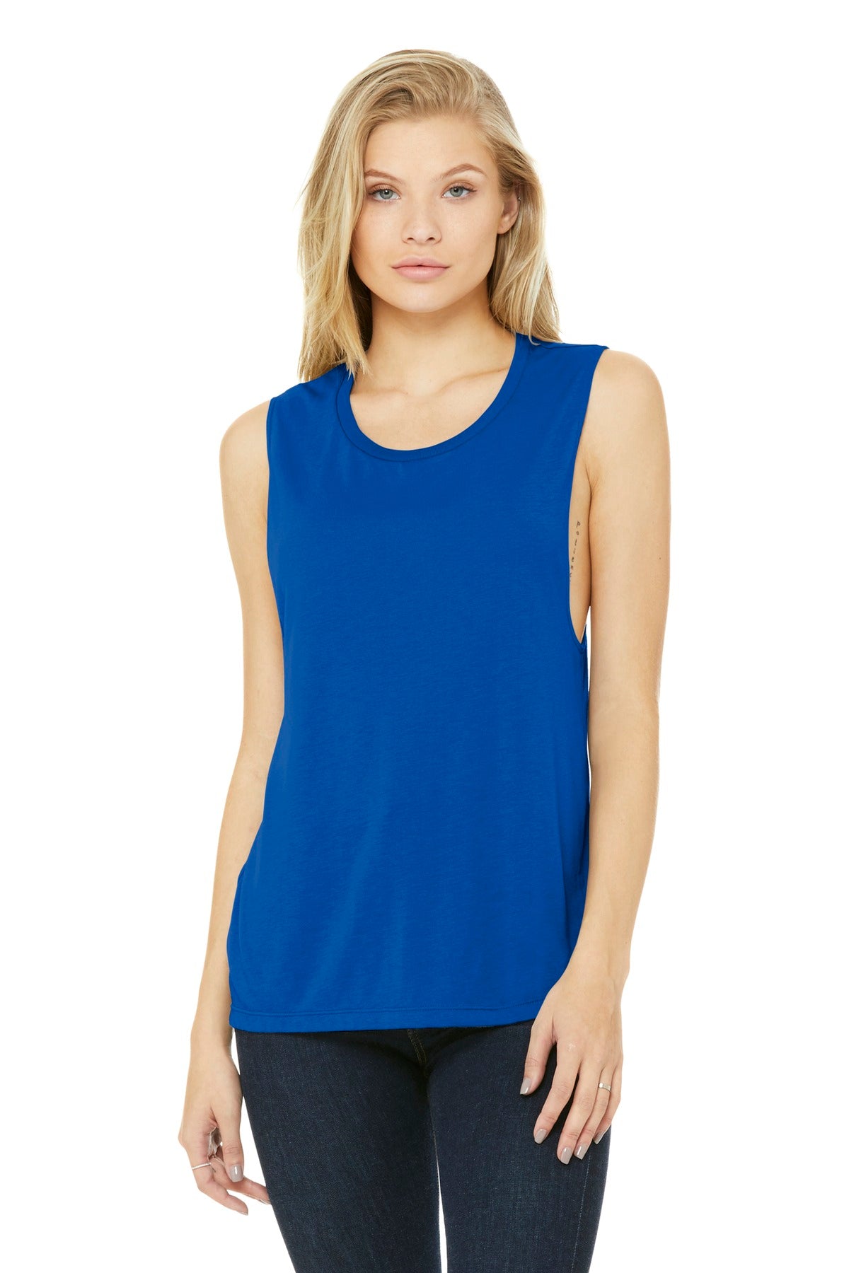 BELLA+CANVAS  Women's Flowy Scoop Muscle Tank - True Royal