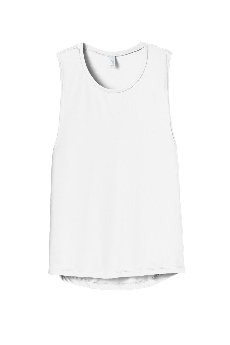 BELLA+CANVAS  Women's Flowy Scoop Muscle Tank - White