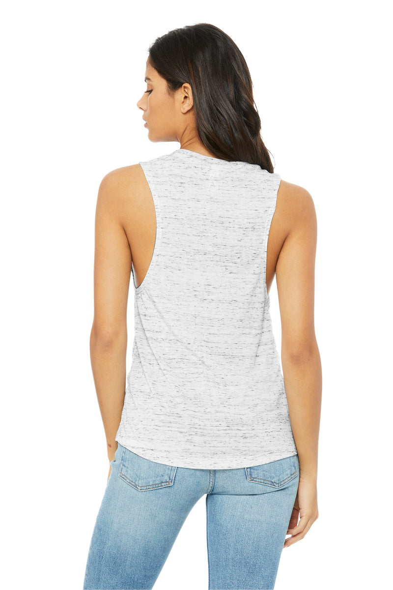 BELLA+CANVAS  Women's Flowy Scoop Muscle Tank - White Marble