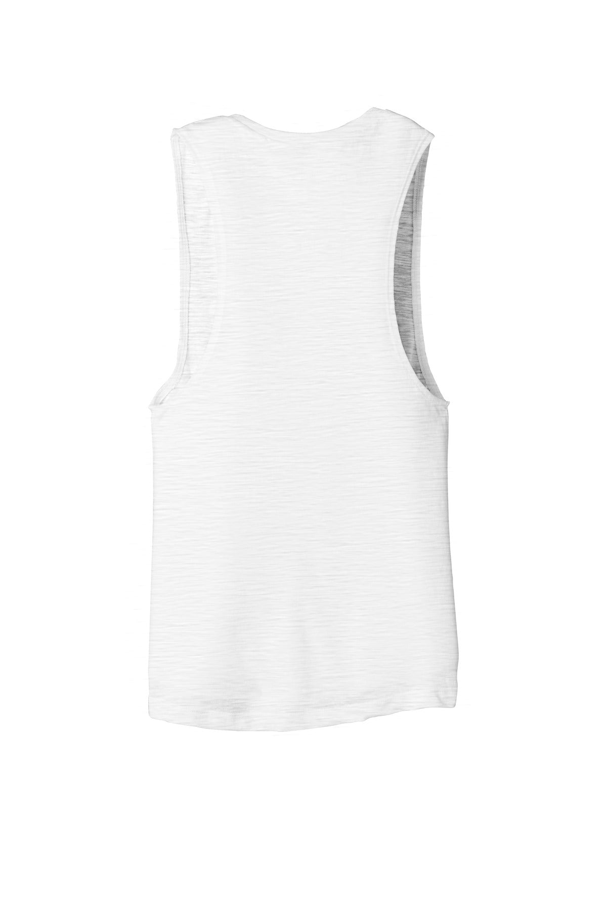 BELLA+CANVAS  Women's Flowy Scoop Muscle Tank - White Slub