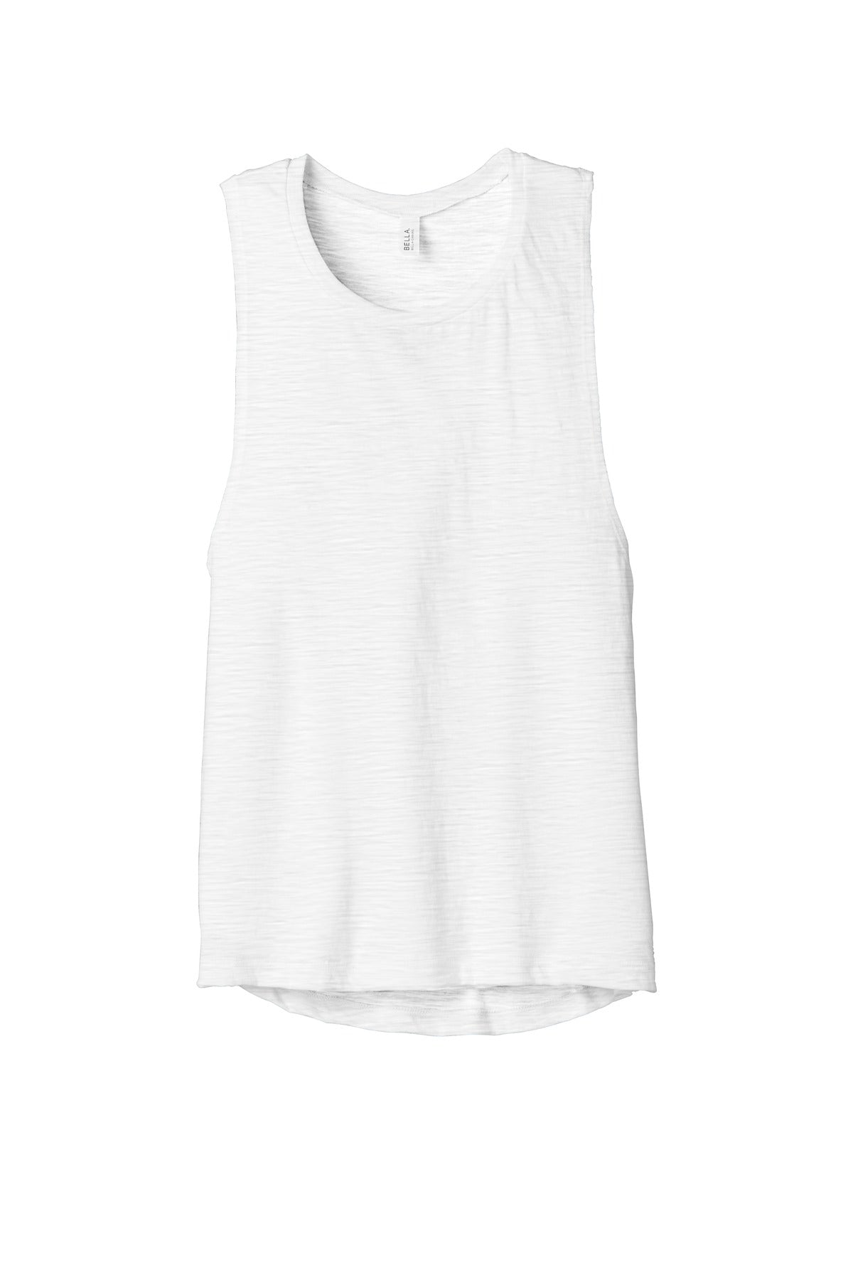BELLA+CANVAS  Women's Flowy Scoop Muscle Tank - White Slub