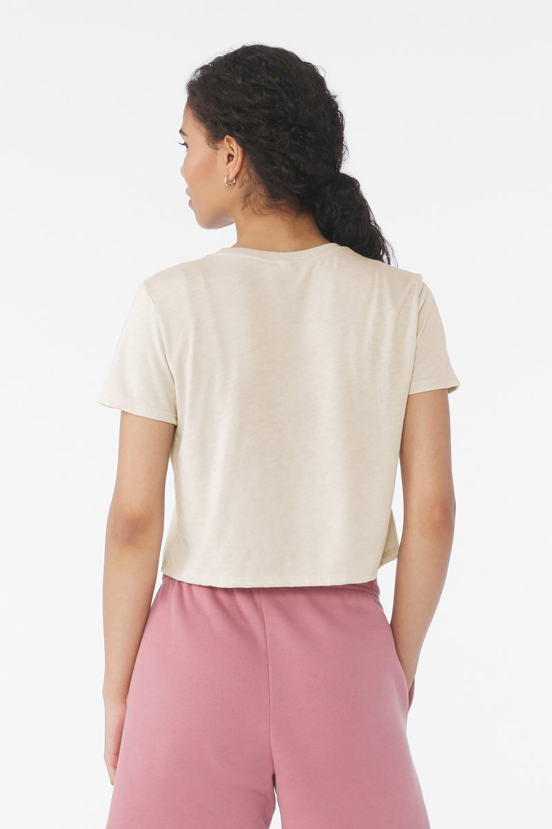 BELLA+CANVAS Women's Flowy Cropped Tee - Heather Dust