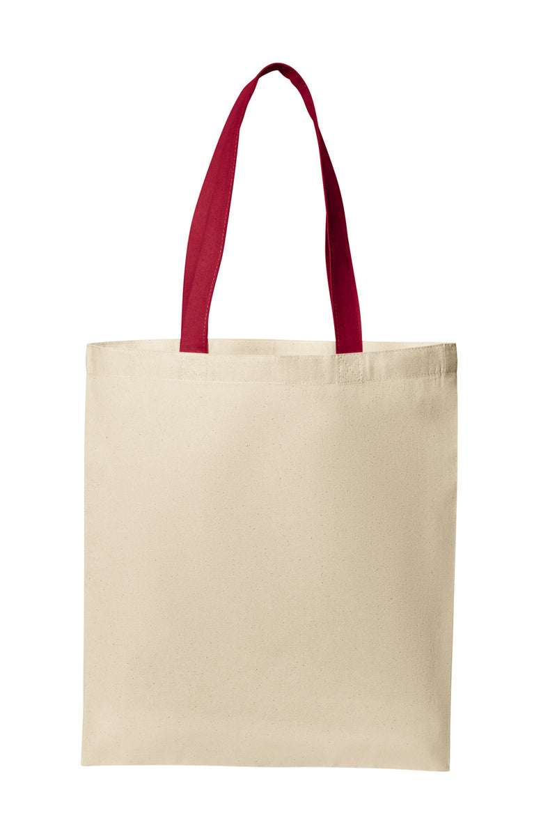 Port Authority Core Cotton Tote - Natural/ Deep Red