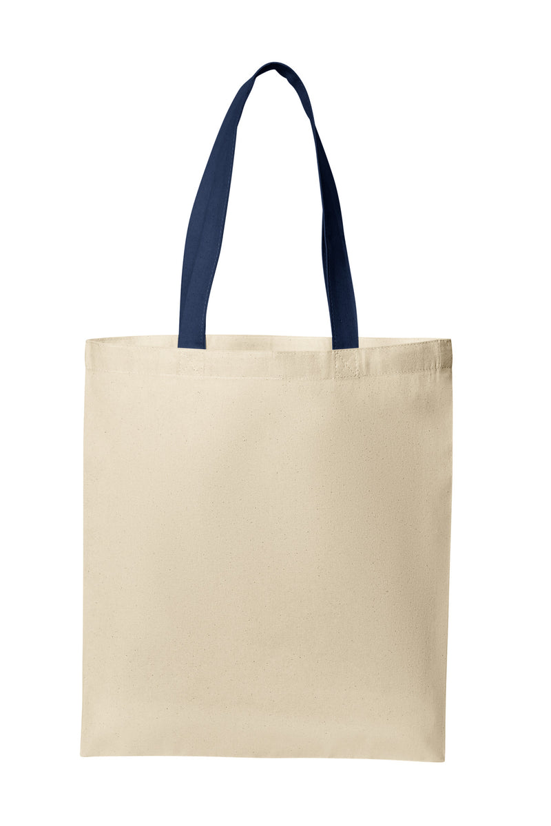 Port Authority Core Cotton Tote - Natural/ River Blue Navy