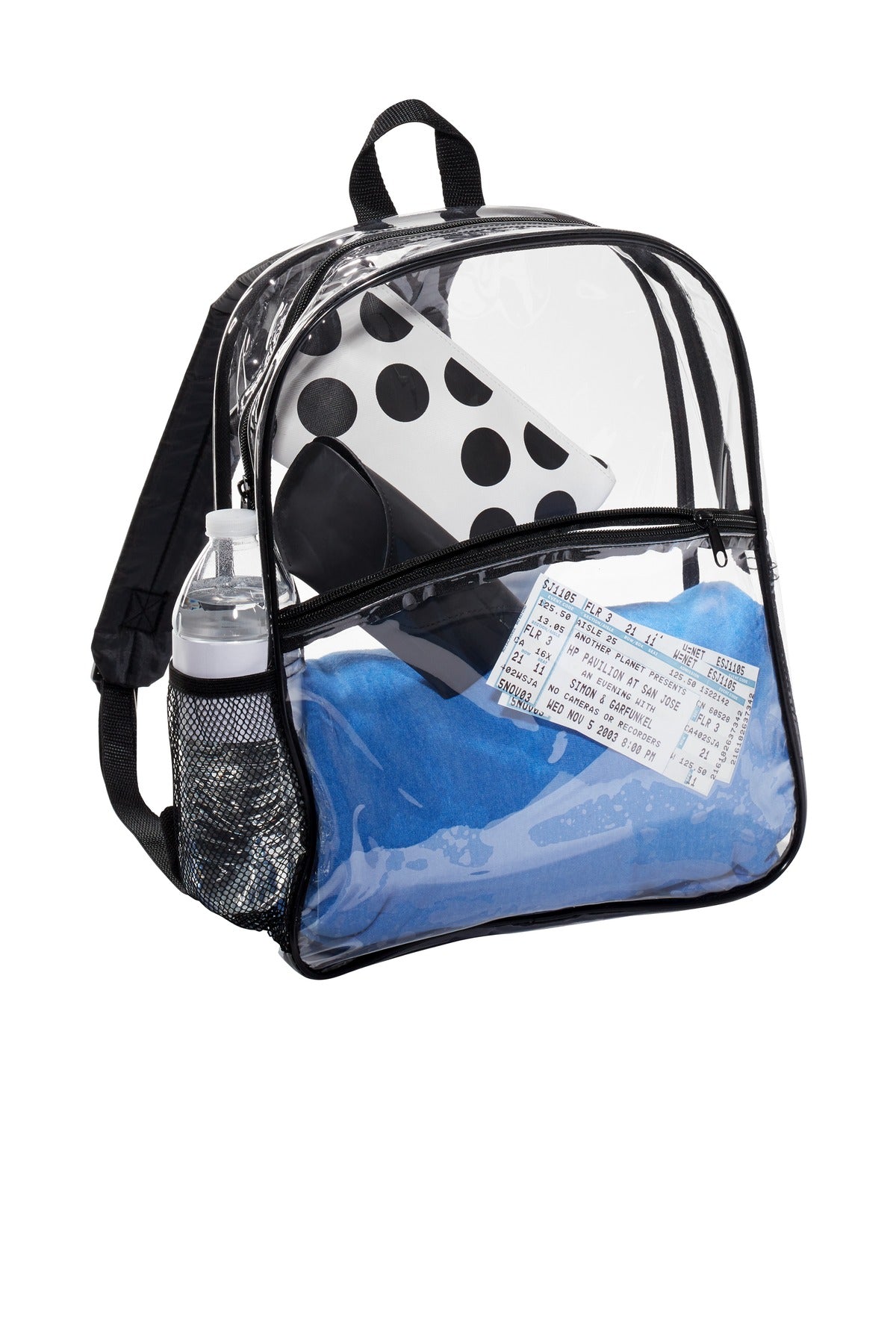 Port Authority  Clear Backpack - Clear/ Black