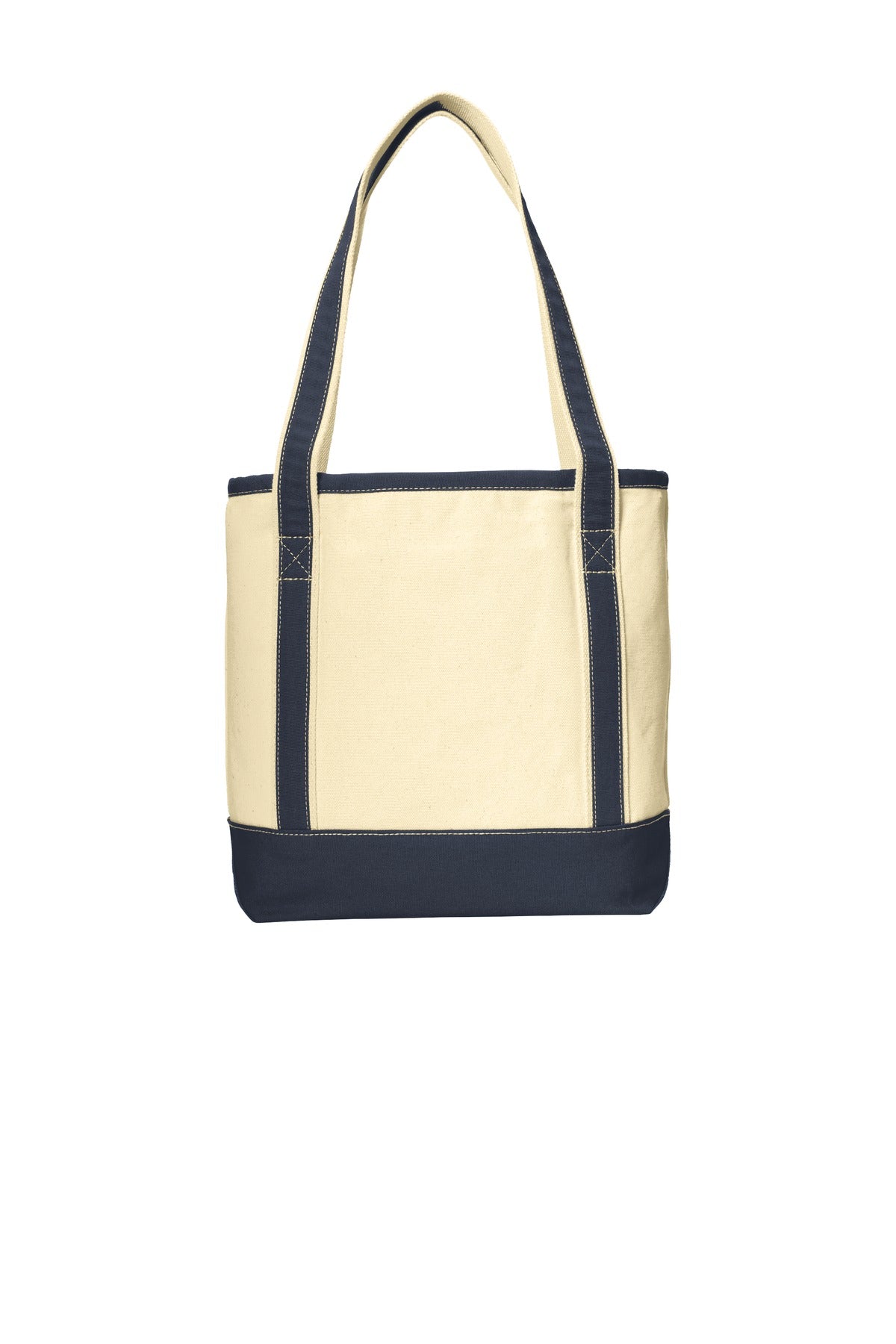 Port Authority Medium Cotton Canvas Tote - Natural/ Navy