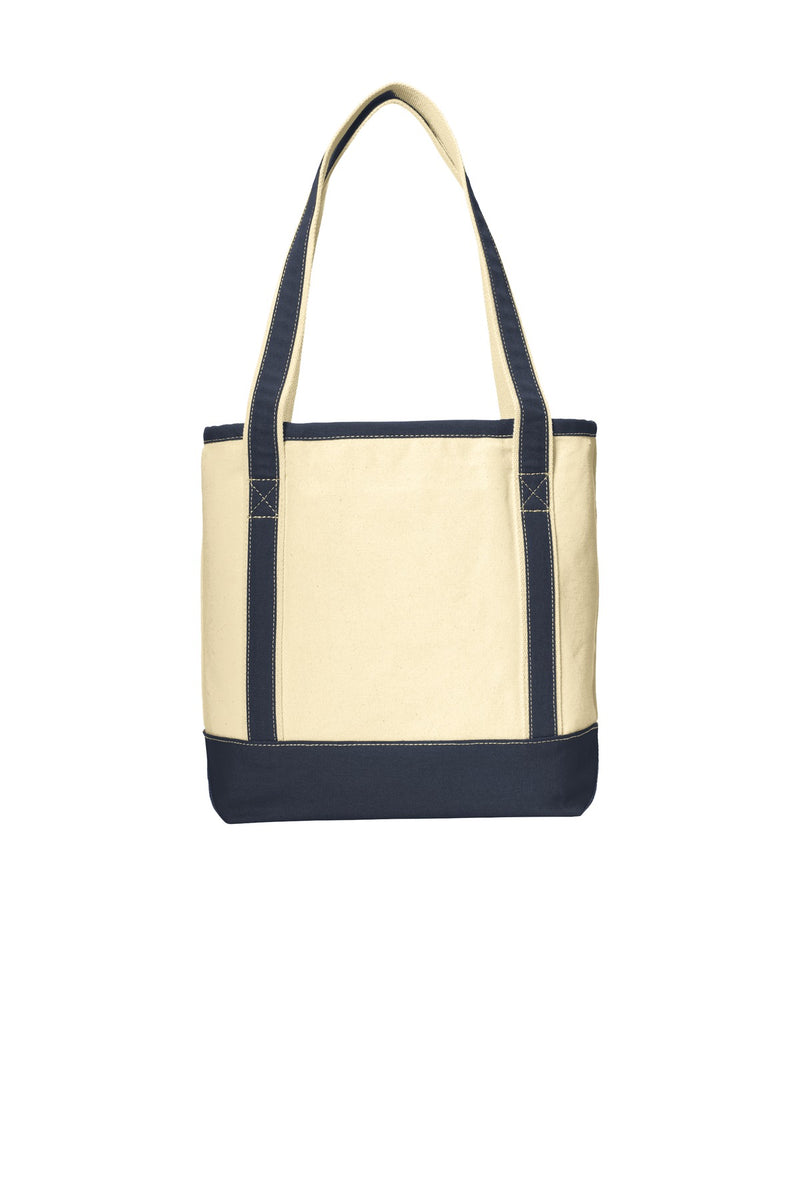 Port Authority Medium Cotton Canvas Tote - Natural/ Navy