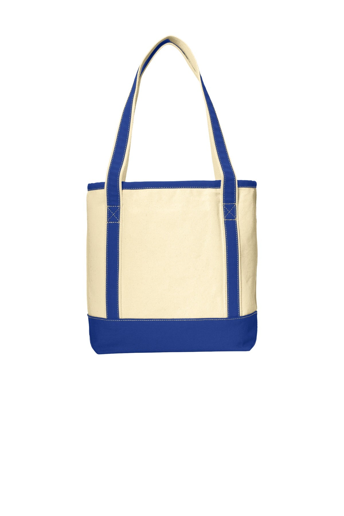 Port Authority Medium Cotton Canvas Tote - Natural/ True Royal