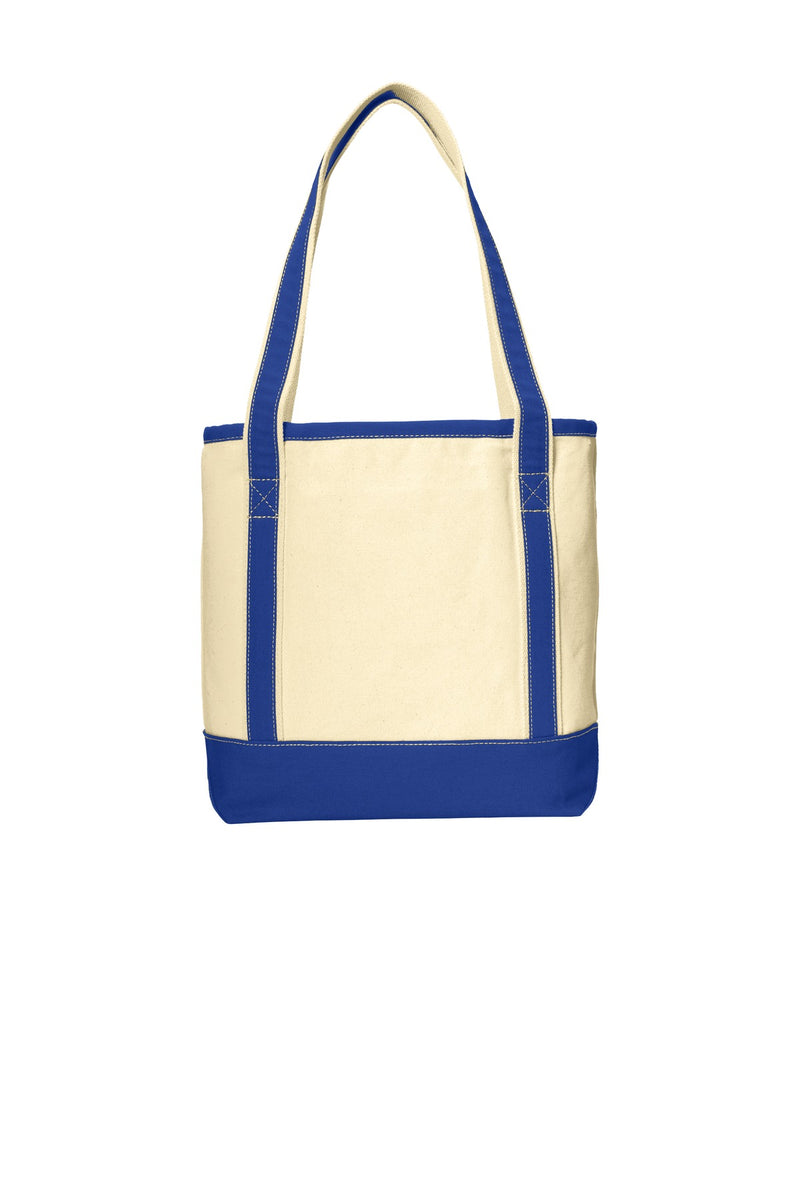 Port Authority Medium Cotton Canvas Tote - Natural/ True Royal