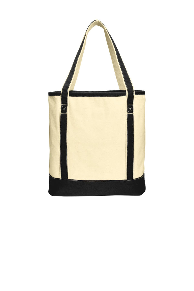 Port Authority Large Cotton Canvas Tote - Natural/ Black