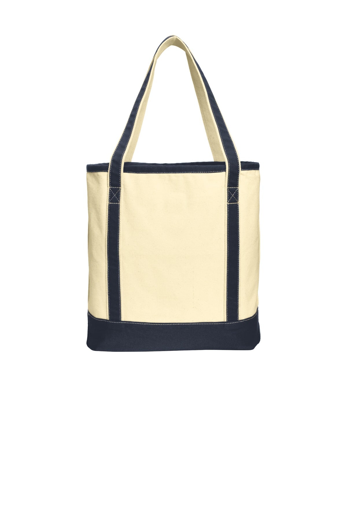 Port Authority Large Cotton Canvas Tote - Natural/ Navy