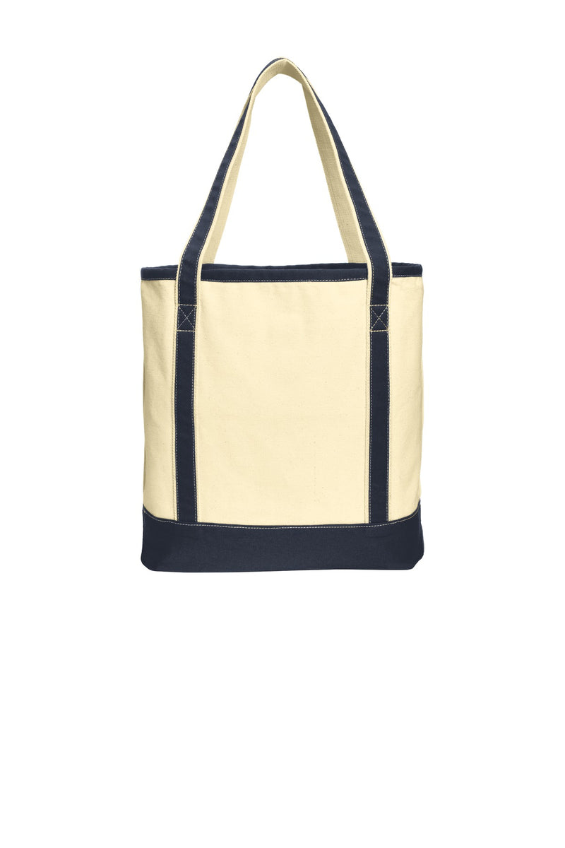 Port Authority Large Cotton Canvas Tote - Natural/ Navy
