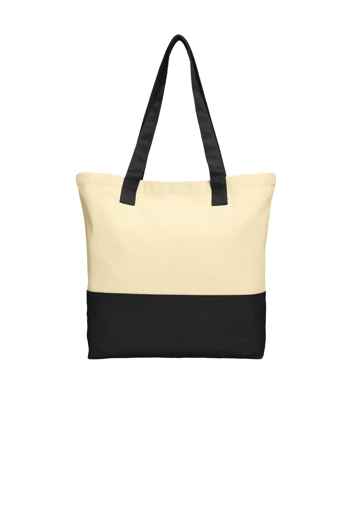 Port Authority Colorblock Cotton Tote - Natural/ Black
