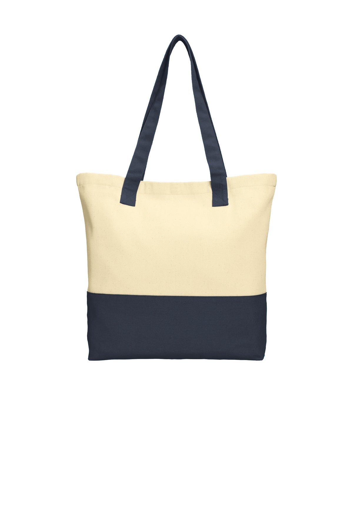 Port Authority Colorblock Cotton Tote - Natural/ Navy