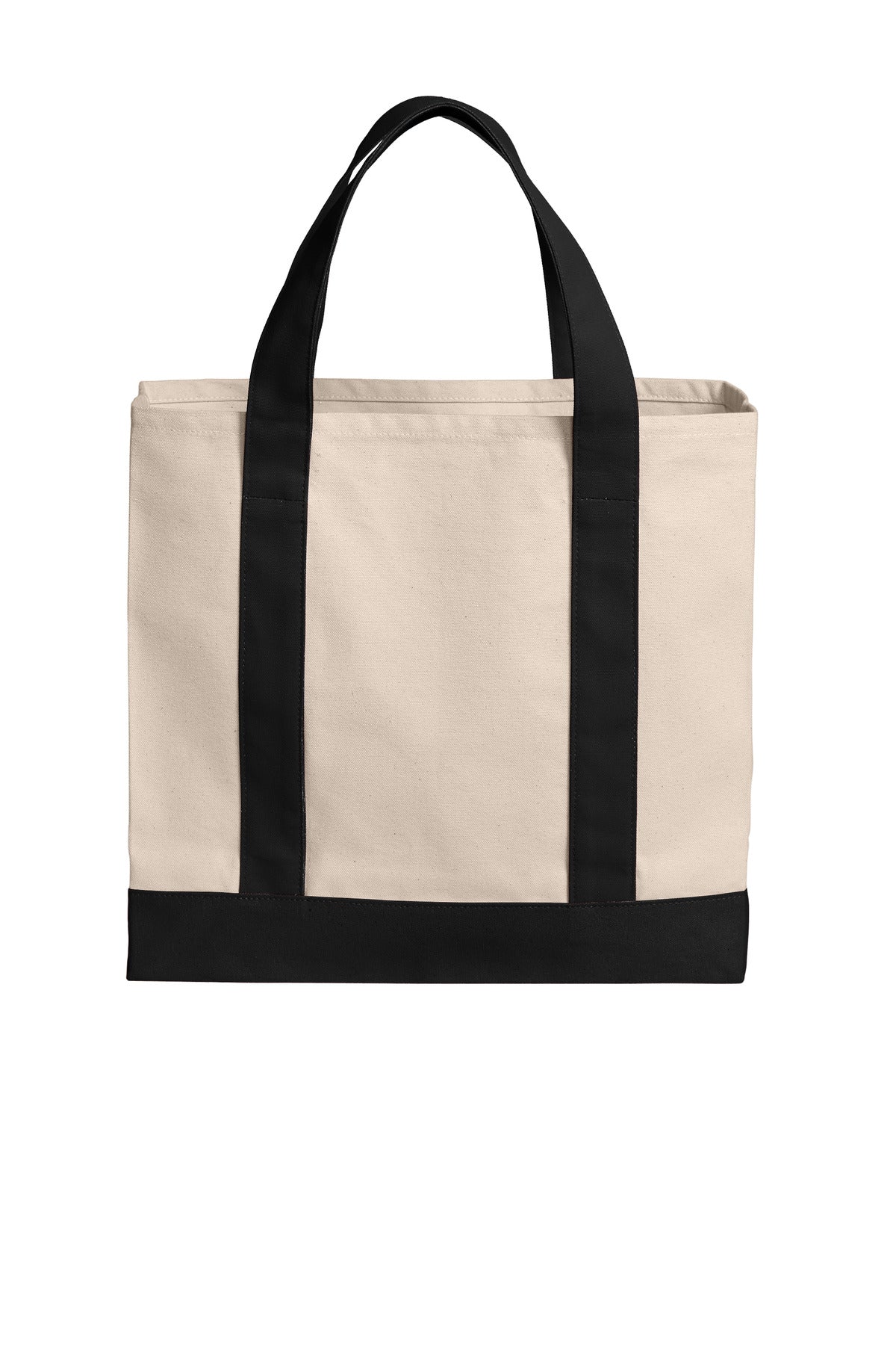 Port Authority Cotton Canvas Two-Tone Tote - Natural/ Deep Black