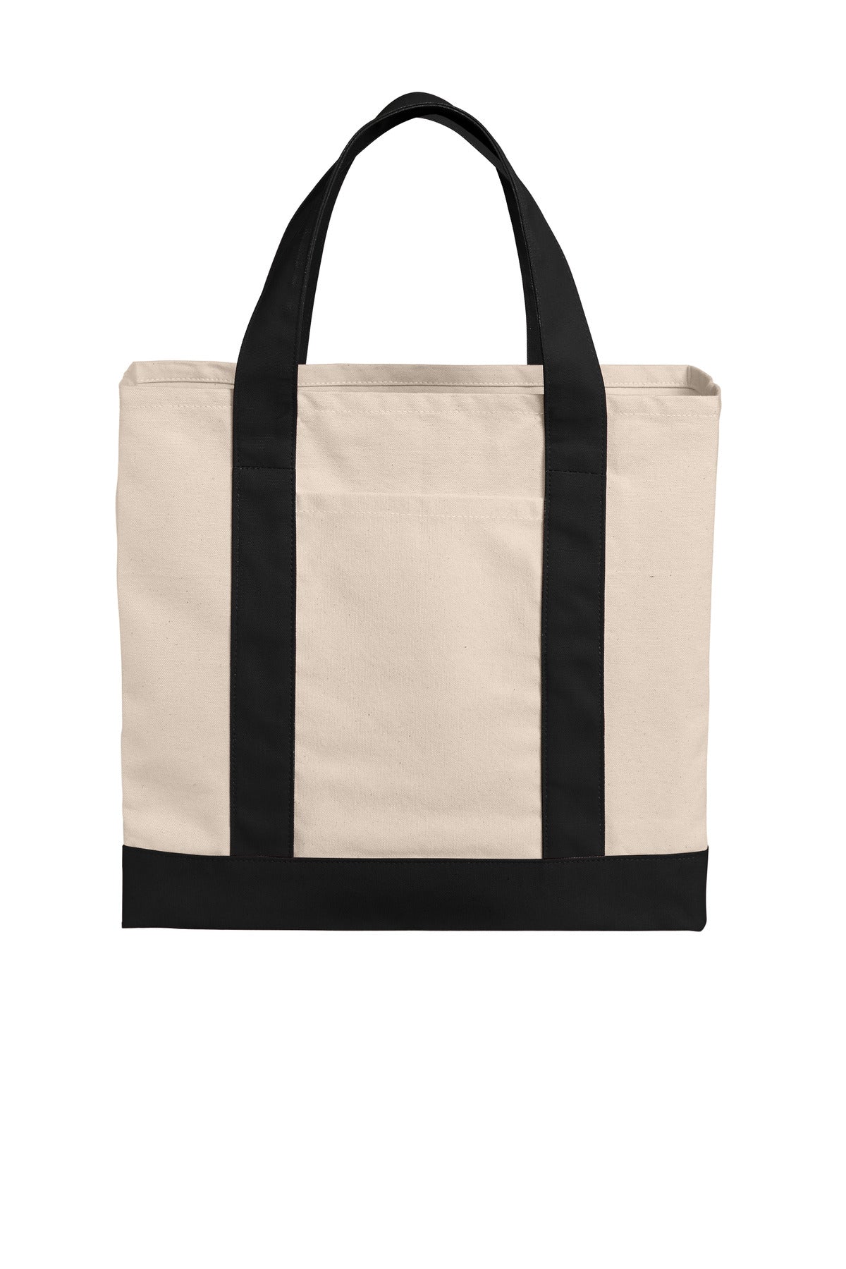 Port Authority Cotton Canvas Two-Tone Tote - Natural/ Deep Black