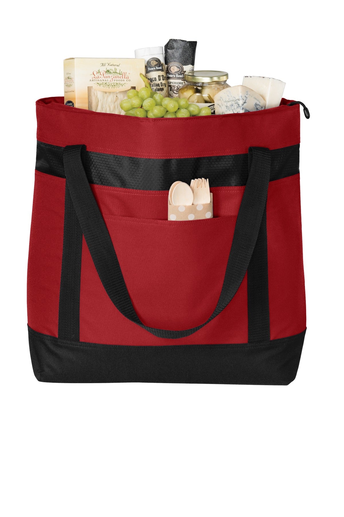 Port Authority Large Tote Cooler - Chili Red/ Black