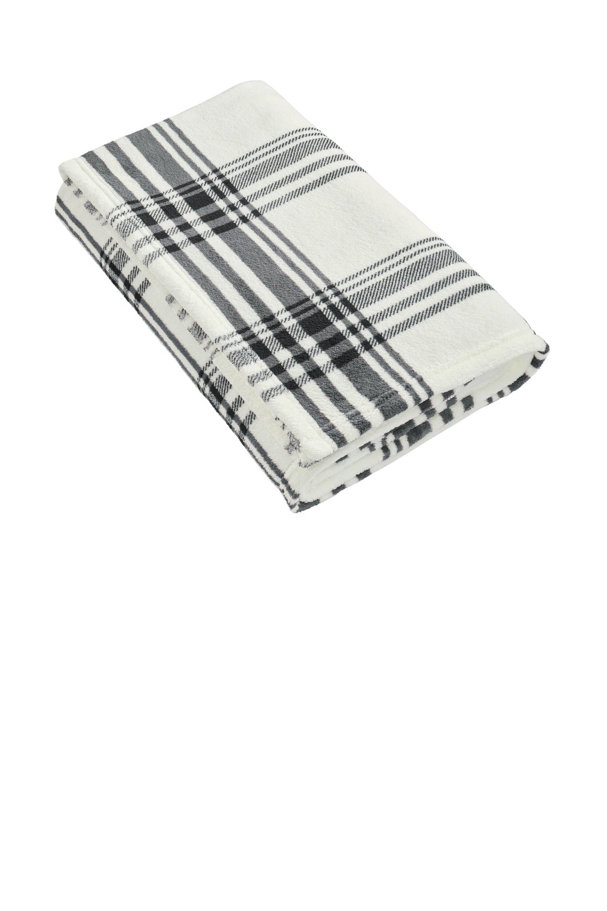 Port Authority   Ultra Plush Blanket - Black/ White Plaid