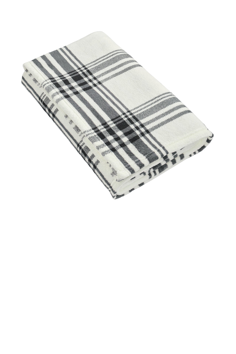 Port Authority   Ultra Plush Blanket - Black/ White Plaid