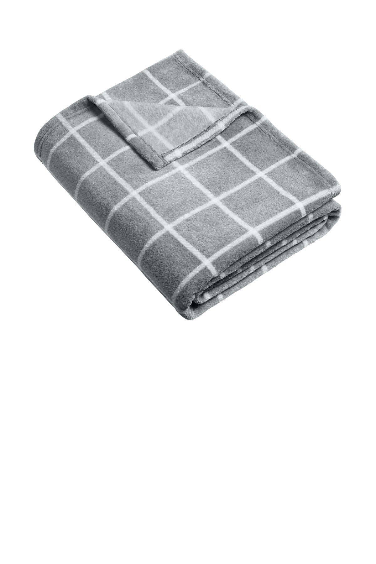 Port Authority   Ultra Plush Blanket - Gusty Grey/ Marshmallow Check