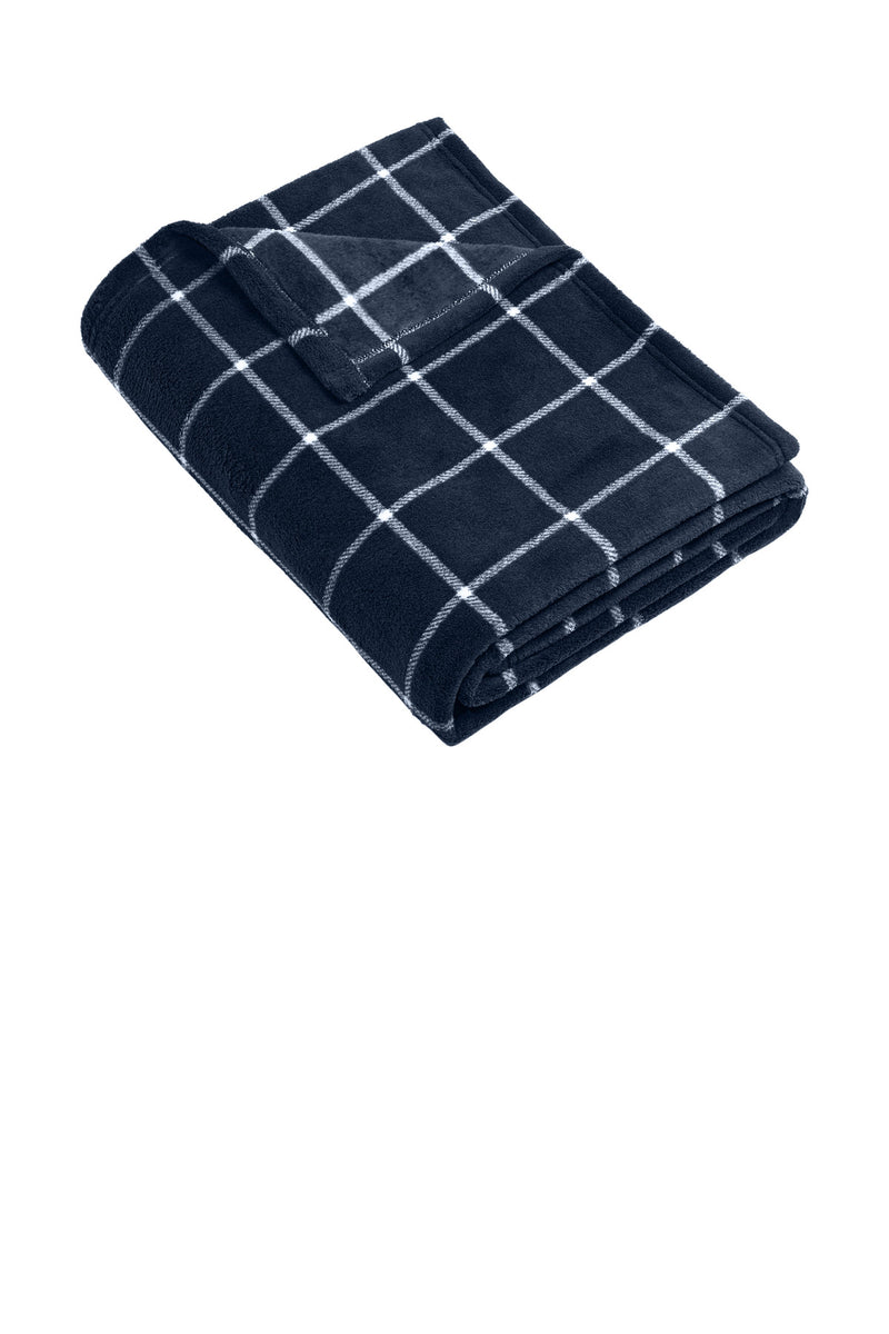 Port Authority   Ultra Plush Blanket - River Blue Navy/ Marshmallow Check