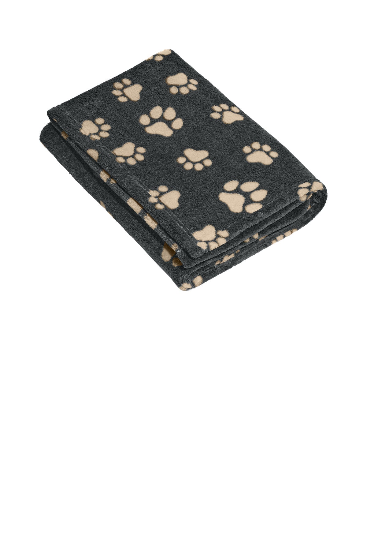 Port Authority Small Ultra Plush Blanket - Graphite/ Biscuit Paws