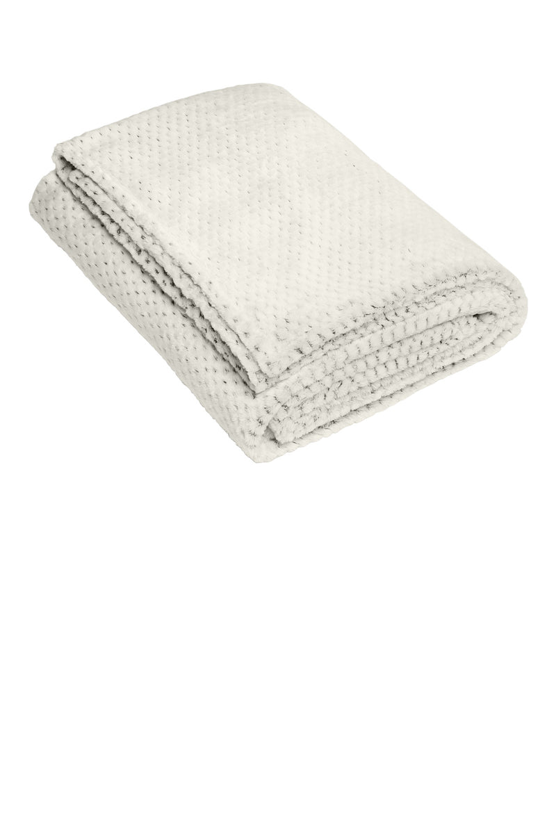 Port Authority  Plush Texture Blanket - Dark Chocolate Brown